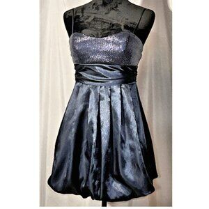 Speeckless Coctail Dress, Shimmery Sequins, Navy Blue, Sash, Size 3